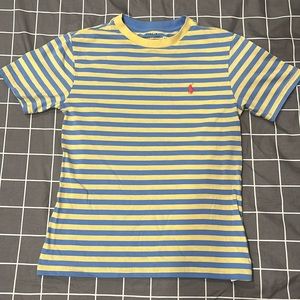 Polo Boys Stripped Tee- S(8) Yellow/light Blue.